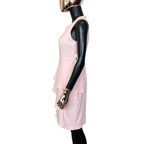 Eliza J Blush Pink Sleeveless Tiered Ruffle Sheath Dress Size 4 NWT - Picture 6 of 12